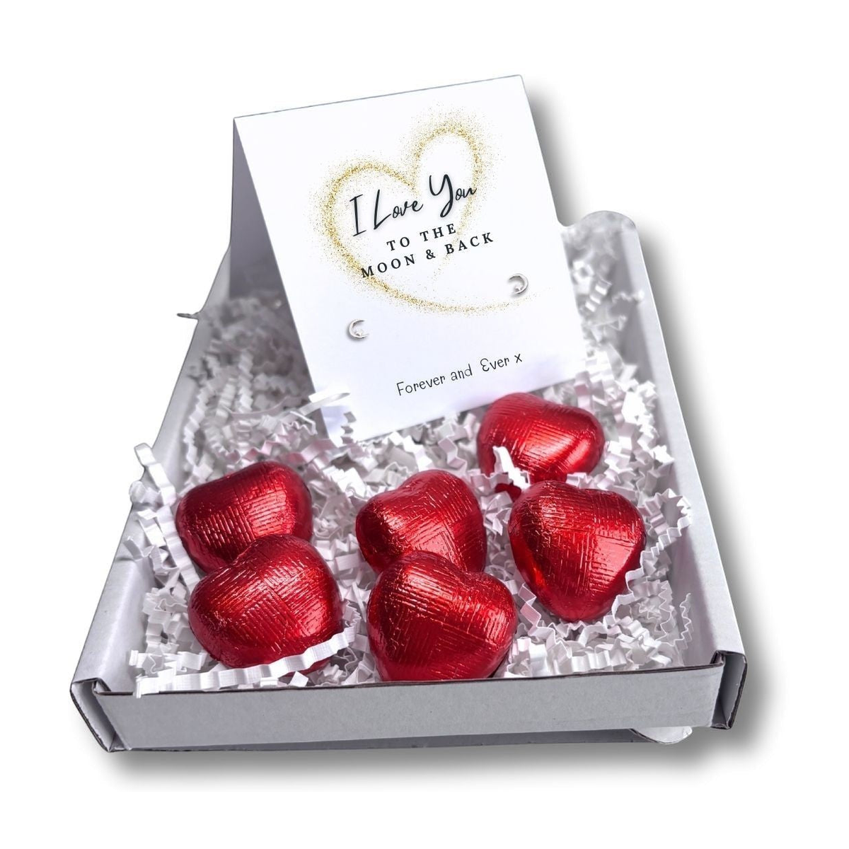Aye Do Gifts Love You to the Moon & Back Sterling Silver Stud Earrings Mini Gift Hamper with Chocolates