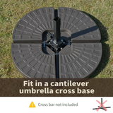 4-Piece Cantilever Offset Umbrella Base Set, Water & Sand Fillable HDPE – Connecting Parasol Stand