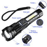 2-Pack USB Rechargeable LED Flashlights with Adjustable Zoom and 7 Modes – Camping, Hiking and Work Light