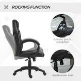 Vinsetto Executive Racing Gaming Chair with Adjustable Height and 360° Swivel – PU Leather Desk Chair, Black