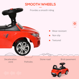 HOMCOM Toddler Ride-On Car with Foot-to-Floor Sliding, Lights, Music & Storage – Ages 18-36 Months, Red