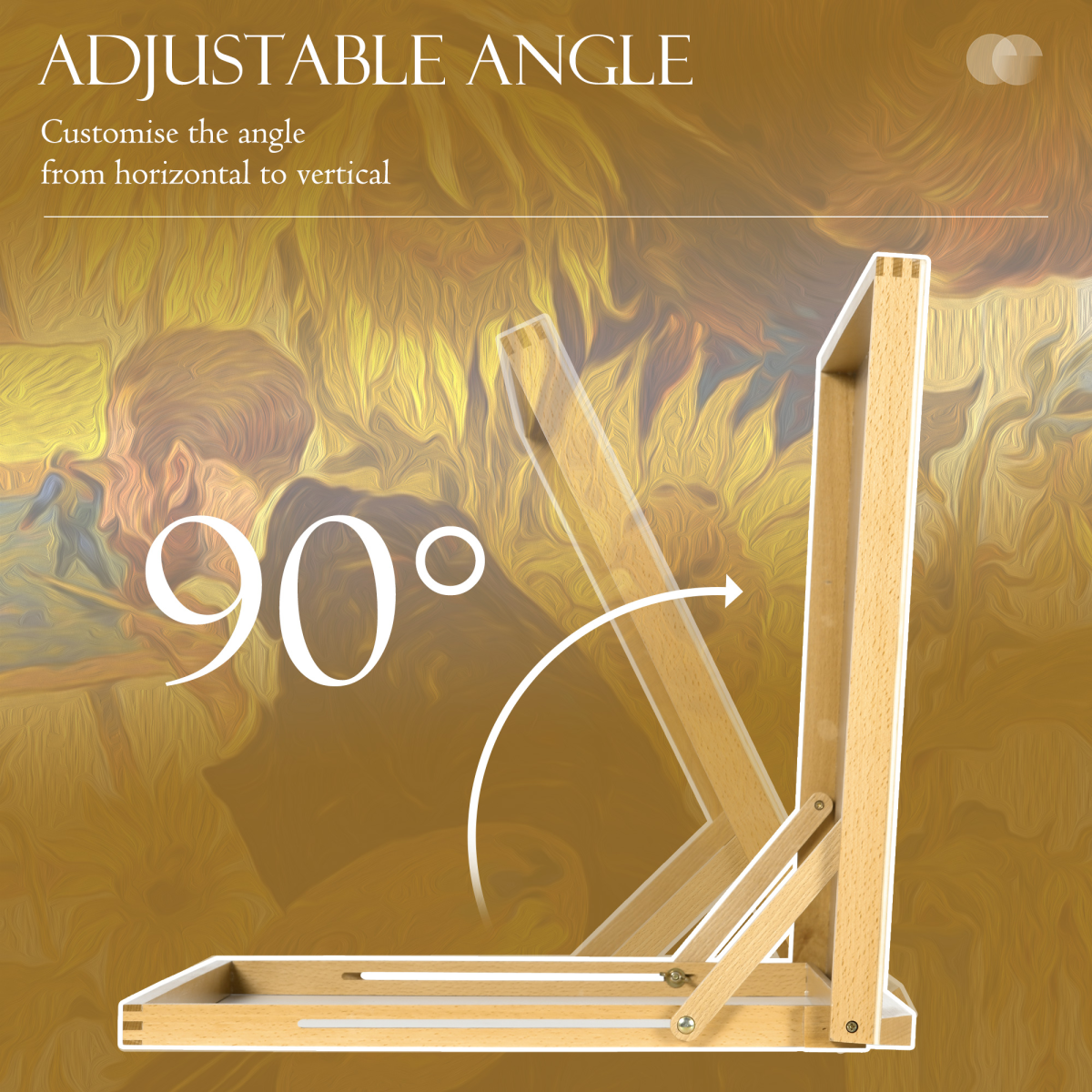 Vinsetto Folding Desktop Table Easel with Adjustable Angle – Beechwood Art Stand for A3 Drawing and Painting
