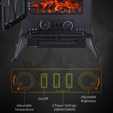 HOMCOM 1850W Freestanding Electric Log Burner Stove with Flame Effect – No Chimney Needed, Black