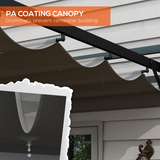 Outsunny 3x4m Aluminium Pergola with Retractable Polyester Canopy – Rust-Resistant Garden Shelter, Dark Grey