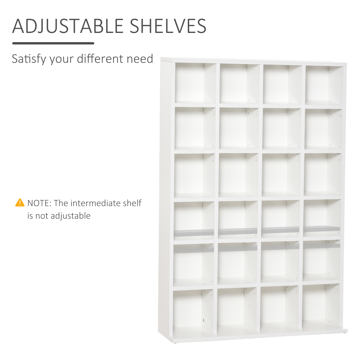 HOMCOM 6-Tier Wooden DVD & CD Media Storage Shelf – Slim Display Bookcase