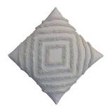 Artisan Furniture Tacy Bohemian Cotton Cushion Set of 2 – Diamond Woven Design with Tassels, Sage Green
