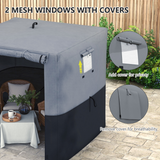 Outsunny 2 x 2m Pop Up Gazebo Party Tent with Sides, 2 Mesh Windows & Carry Bag – UV30+ Cover, Black/Grey