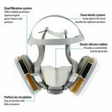 17 in 1 Half Face Respirator Mask with Safety Goggles, 6001 Filter Cartridges & Filter Cotton – Spraying, DIY, Workshop