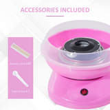 HOMCOM 450W Stainless Steel Candy Floss Machine – Party Treats at Home, Pink