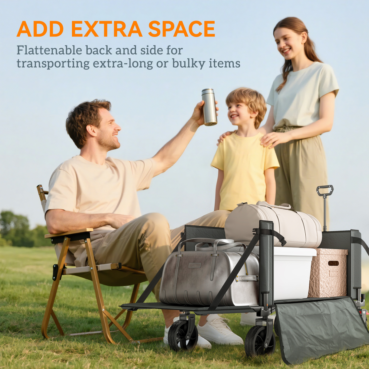 Folding Hand Truck with Flat Back & Side Pockets – Heavy Load Trolley for Home, Garage and Workplace