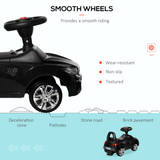 HOMCOM Ride-On Car for Toddlers with Steering Wheel, Horn & Under-Seat Storage – Foot-to-Floor Slider, Black