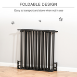 Pawhut 5-Panel Pet Gate and Dog Playpen with Walk-Through Door – Freestanding or Wall Mounted, Black