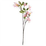 Leaf Pack of 6 Pink Magnolia Floral Sprays, 100cm – Artificial Wired Stems with 3D Flowers