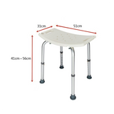 Height-Adjustable Aluminium Bath & Shower Chair – Tool-Free Assembly, White