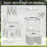 Outsunny 3.25m Pop-Up Gazebo with Net Curtains & Drainage Holes – Folding Party Tent, Dark Grey