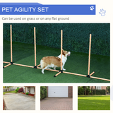 Pawhut Dog Agility Weave Poles Training Set with Whistle & Carry Bag – Slalom Obstacle Course Equipment