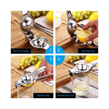 2 Pack Stainless Steel Manual Lemon & Orange Squeezer – Rust-Proof Hand Citrus Juicer with Pulp Filter Basket