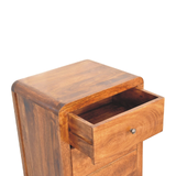 Artisan Furniture Solid Wood Aspen Tallboy with 5 Drawers – Chestnut Finish Chest, Dark Brown