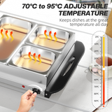 HOMCOM 6L Electric Food Warmer Buffet Server with 3 Lidded Trays & Warming Plate – Party Catering