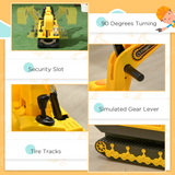 HOMCOM Kids Ride-On Excavator Toy with Rotating Body & Storage Box – 2-in-1 Toddler Walker Digger