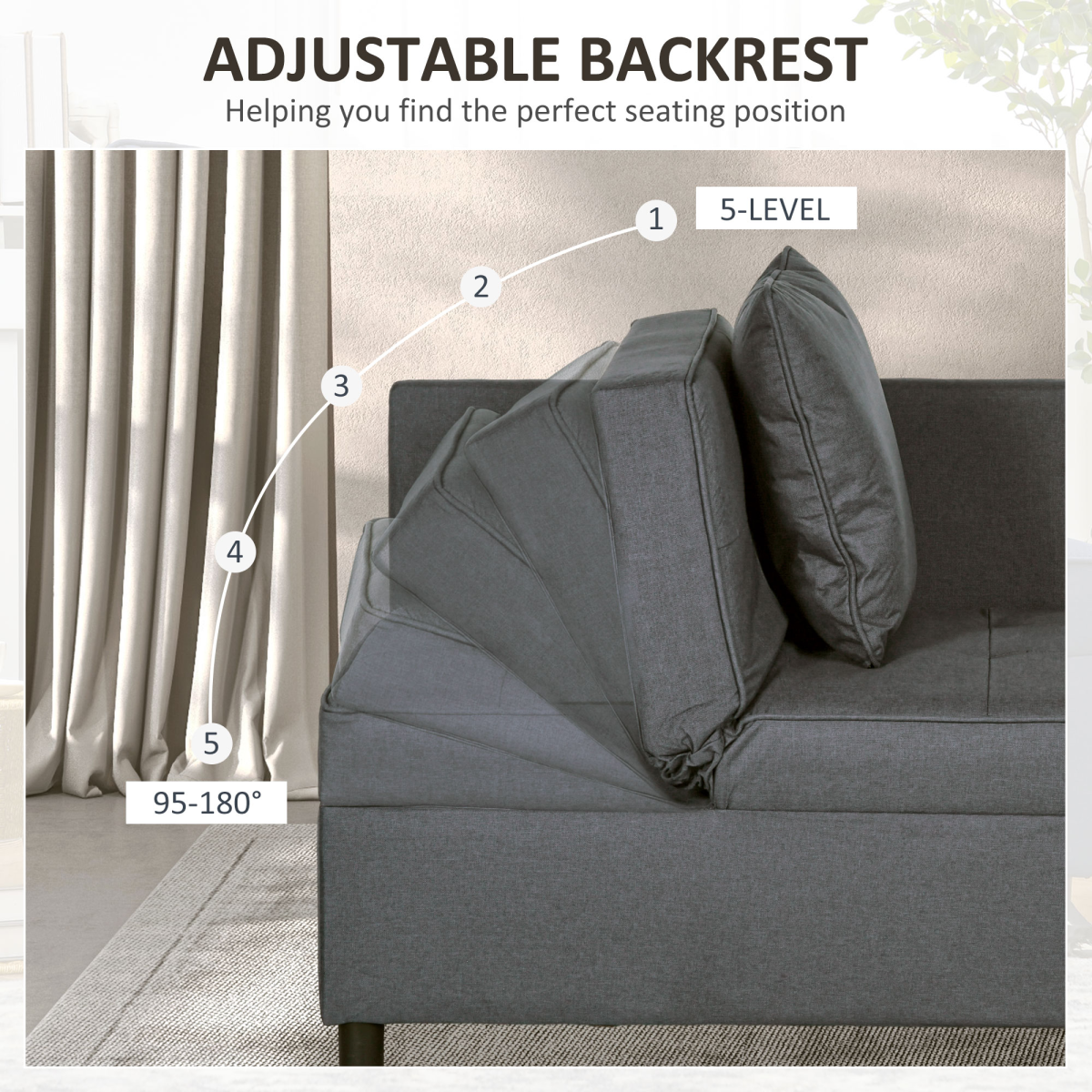 HOMCOM sofa bed chair with included pillow