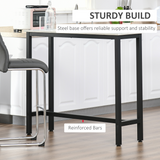 Breakfast Bar Table with Adjustable Footpads – Modern Two-Tone Kitchen Bar Table, White & Black