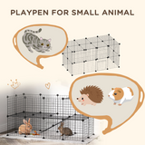 PawHut DIY 36-Panel Small Animal Playpen – Metal Cage with Door for Rabbits, Guinea Pigs and Chinchillas