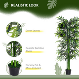 Outsunny Artificial Bamboo Tree, 1.8m – Green Bamboo, Black Pot