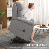 HOMCOM Power Lift Riser Recliner Chair with Remote Control and Quiet Motor – Electric Lift Armchair, Grey