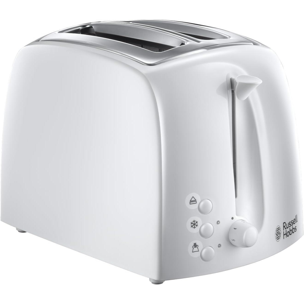 Russell Hobbs Texture 2 Slice Toaster with Wide Slots, Variable Browning & Frozen Function – White