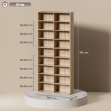 HOMCOM CD & DVD Storage Tower with 18 Compartments – Holds 640 CDs or 360 DVDs, Natural Wood Finish