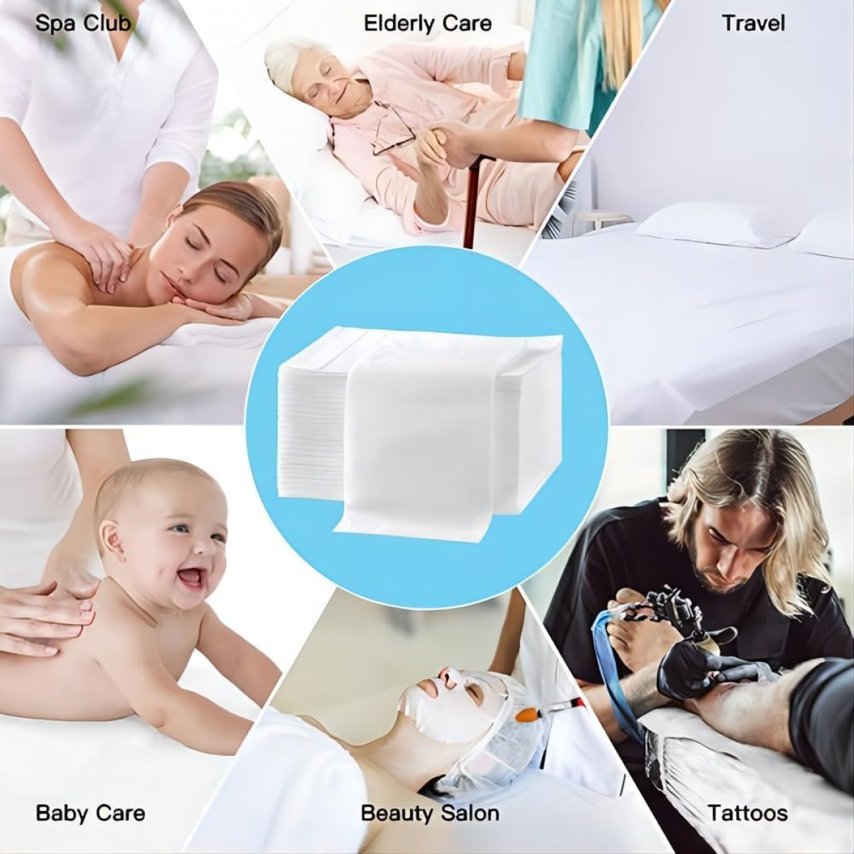 Disposable Massage Bed Covers – Non-Woven, Oil & Waterproof Spa Bed Sheets for Salons, Hotels & Tattoo