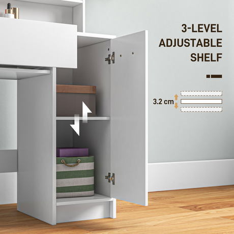AIYAPLAY Kids Dressing Table adjustable cabinet shelf detail