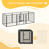 Pawhut 8-Panel Metal Pet Playpen for Dogs and Puppies – Folding Indoor and Outdoor Run Fence with Lockable Door