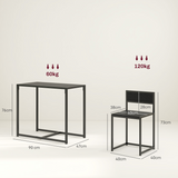 HOMCOM 3 Piece Metal Frame Dining Table & Stool Set – Compact Kitchen Dining for Two, Black
