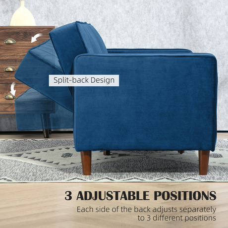 HOMCOM sofa bed hidden metal leg detail