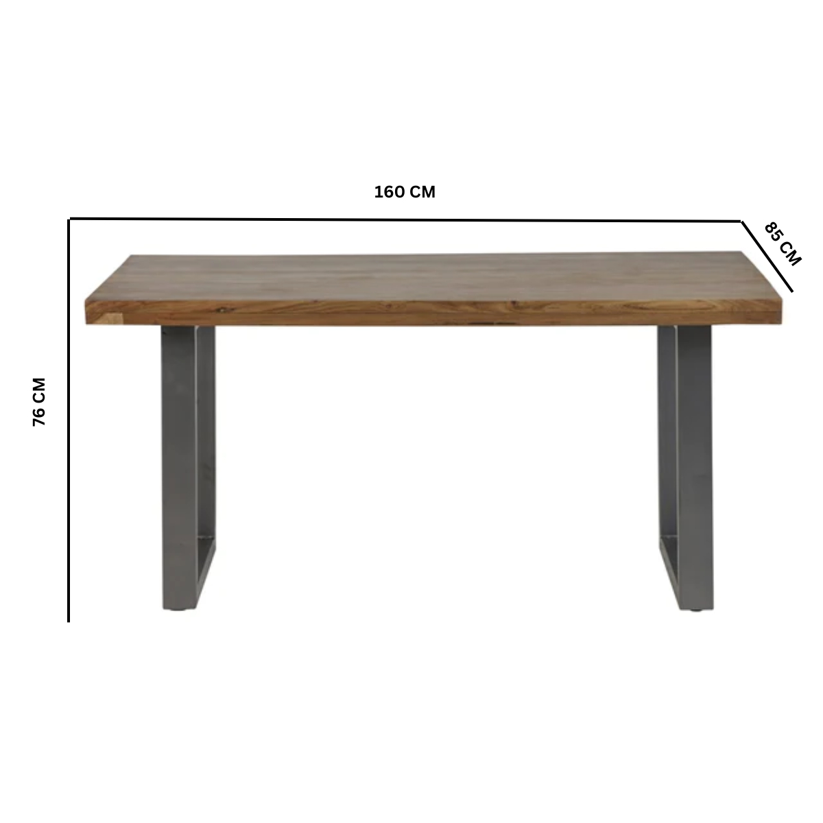 Modern Solid Wood & Metal Dining Table – Industrial-Inspired Kitchen & Dining Room Furniture