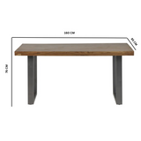 Modern Solid Wood & Metal Dining Table – Industrial-Inspired Kitchen & Dining Room Furniture