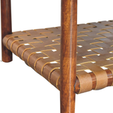 Artisan Furniture Solid Mango Wood Regency Woven Console Table with 4 Drawers – Entryway Storage, Dark Brown