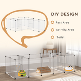PawHut 18-Panel DIY Small Animal Playpen with Connectors – Pet Cage for Guinea Pigs and Hedgehogs