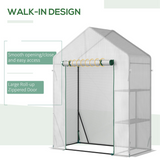 Outsunny Portable Outdoor Greenhouse with Two Wire Shelves and Zippered Door – Gardening Plant Grow House