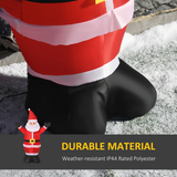 HOMCOM 4ft Inflatable Christmas Santa Claus with Outstretched Hands, LED Lit – Indoor Outdoor Decoration