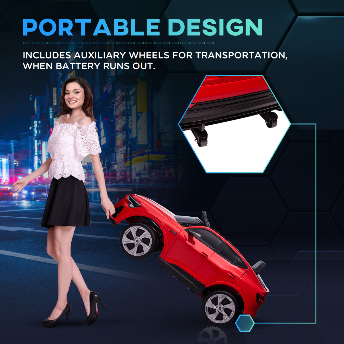 HOMCOM Audi E-tron 12V Kids Electric Ride-On Car with Remote Control, Lights & Music – Licensed Toy Car, Red