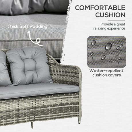 Outsunny Rattan Conversation Set loveseat view