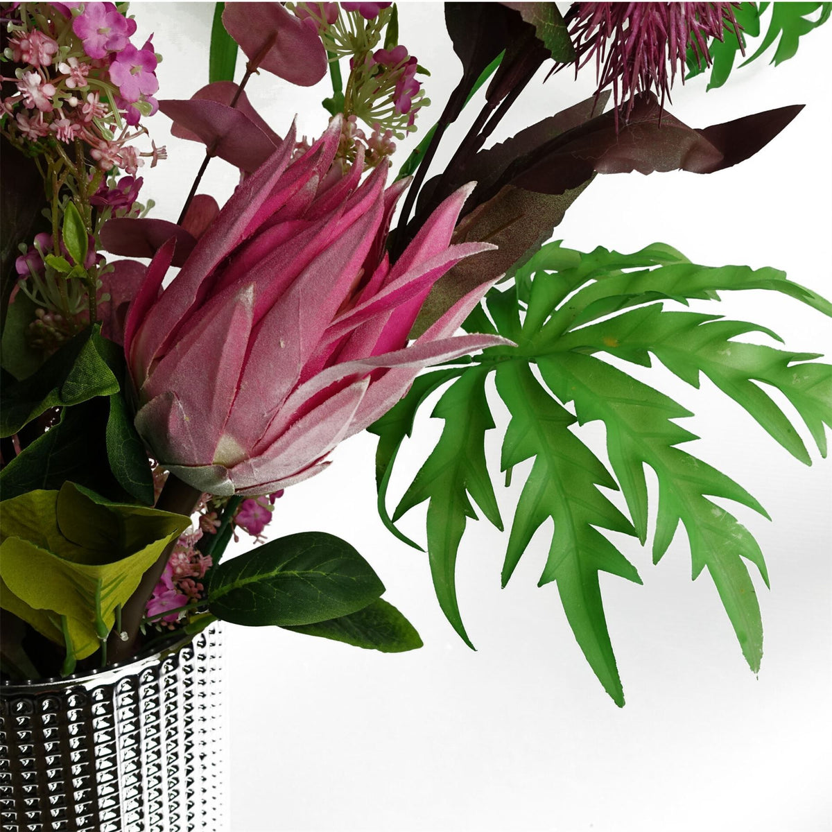 Leaf Pack of 6 Artificial Foliage Leaf Stems with Wired Shapable Stems – Home Decor Greenery, 85cm