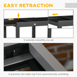 Outsunny Extendable Outdoor Dining Table with Aluminium Frame & Tempered Glass Top – Patio Table, Black