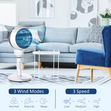 HOMCOM Air Circulator Fan with 3 Speeds, 3 Modes, Oscillation & Tilt – Height Adjustable, Black/White