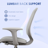 Compact Grey Mesh Desk Chair for Kids and Teens – Adjustable Swivel Study Chair