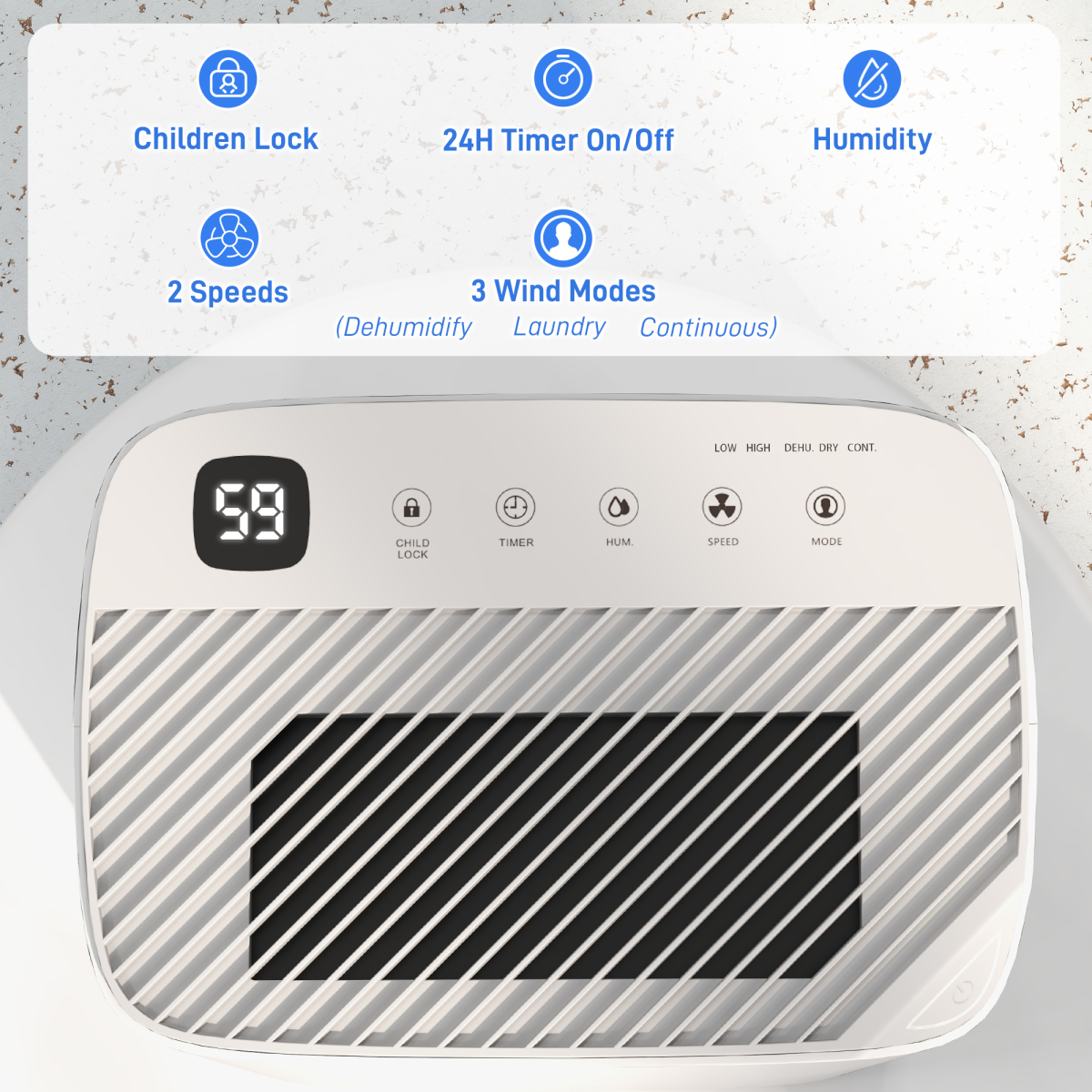 HOMCOM 20L/Day Compact Dehumidifier with 24H Timer – Space-Saving Damp Control for Home & Laundry