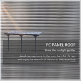 Outsunny Wall-Mounted Aluminium Pergola with Polycarbonate Roof, 4.35 x 3m – Patio Shelter